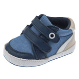 Scarpa neonato blu con strappi