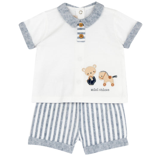 Completo maglietta manica corta e pantaloni corti marinaio