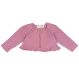 Cardigan in maglia rosa antico