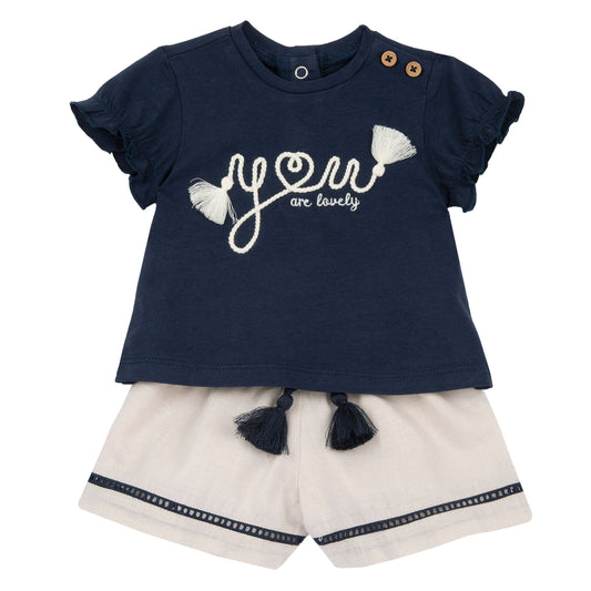 Completo maglietta manica corta con pantaloni corti Love Chicco