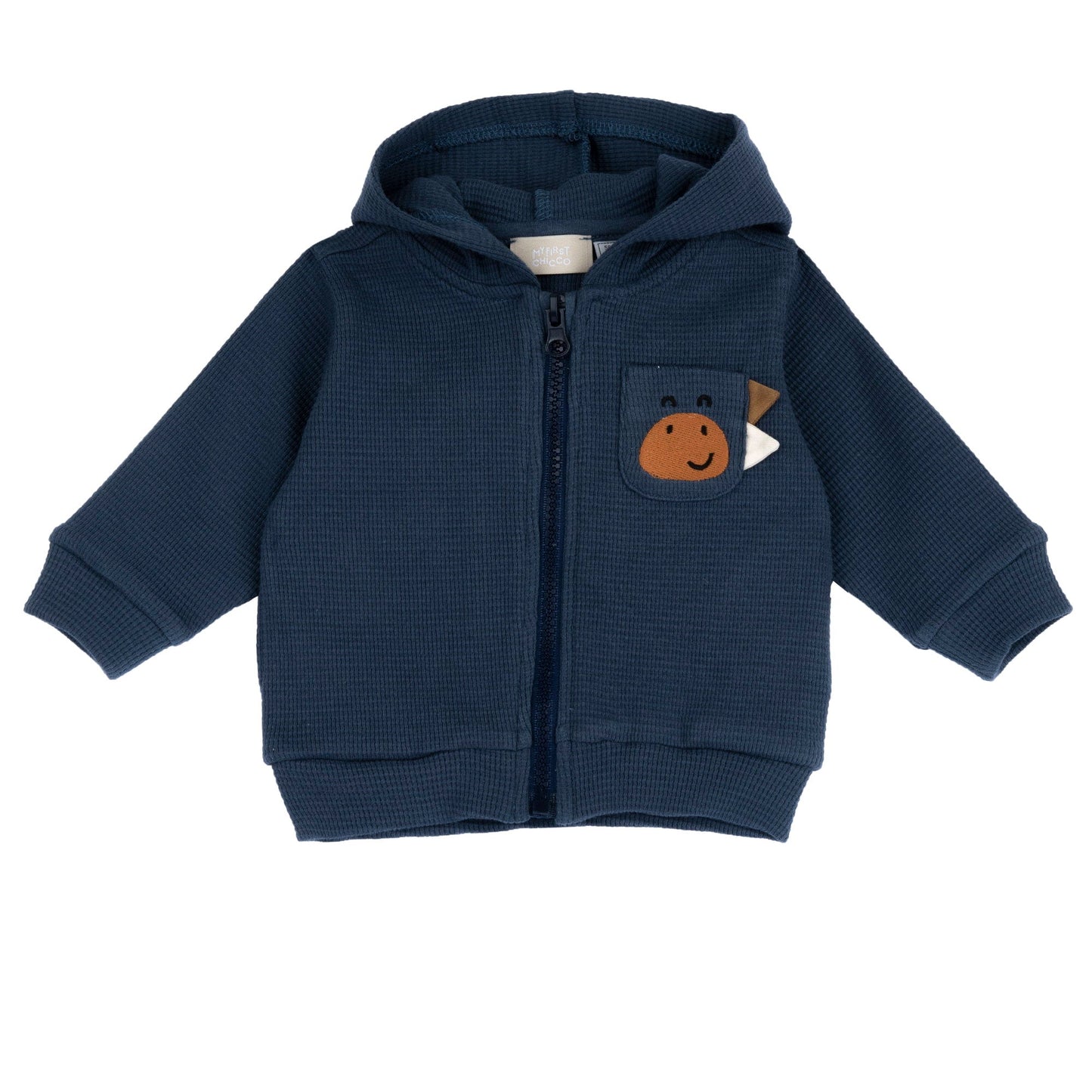 Felpa zippata con cappuccio blu
