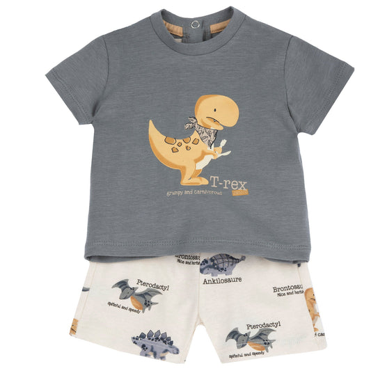 Completo maglietta manica corta con pantaloni corti Dinosauri