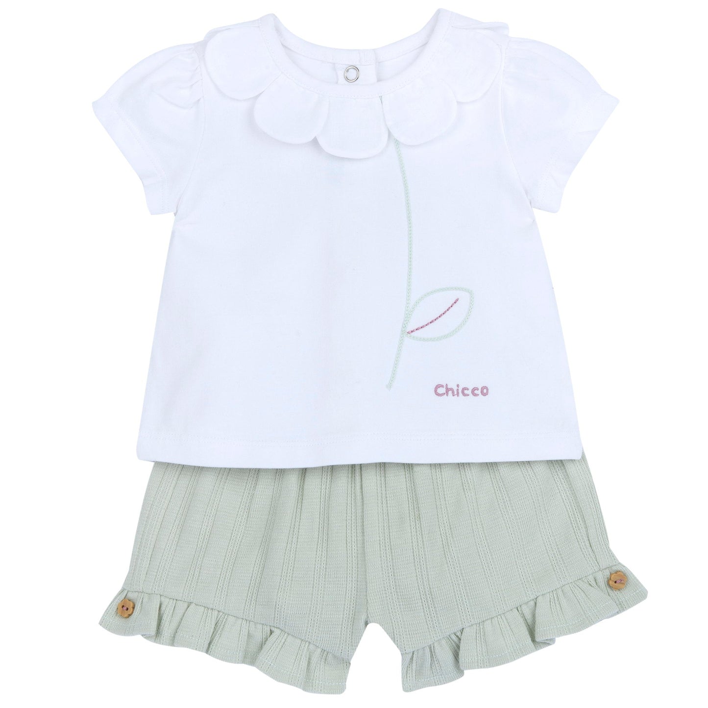 Completo maglietta manica corta e pantaloni corti salvia