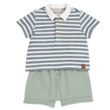 Completo maglietta manica corta e pantaloni corti rigato