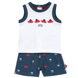 Completo canotta con pantaloni corti mare