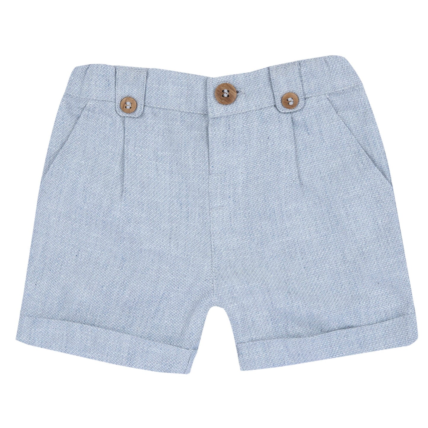 Pantaloni corti lino azzurri