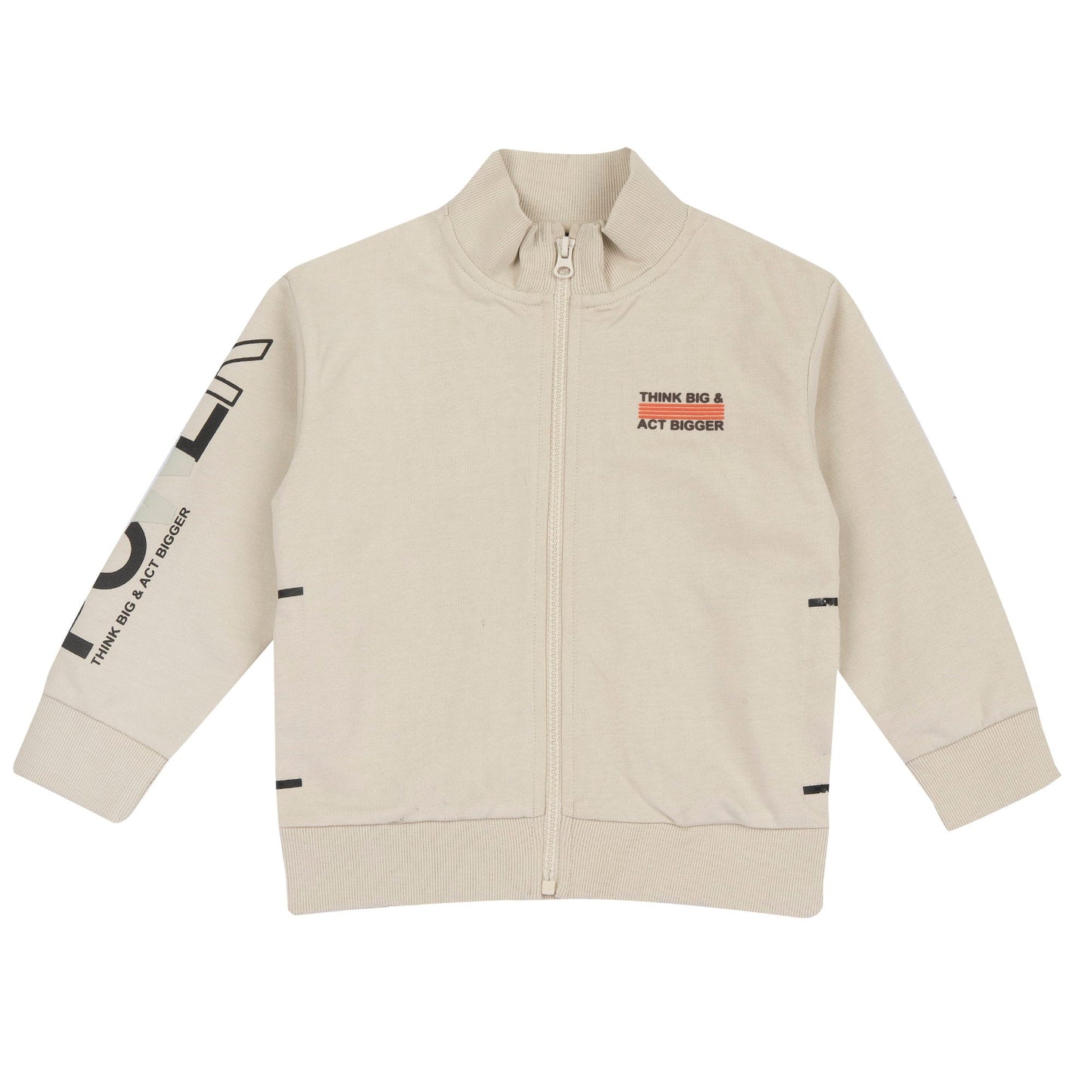 Felpa con zip beige bambino