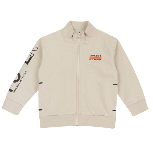 Felpa con zip beige bambino
