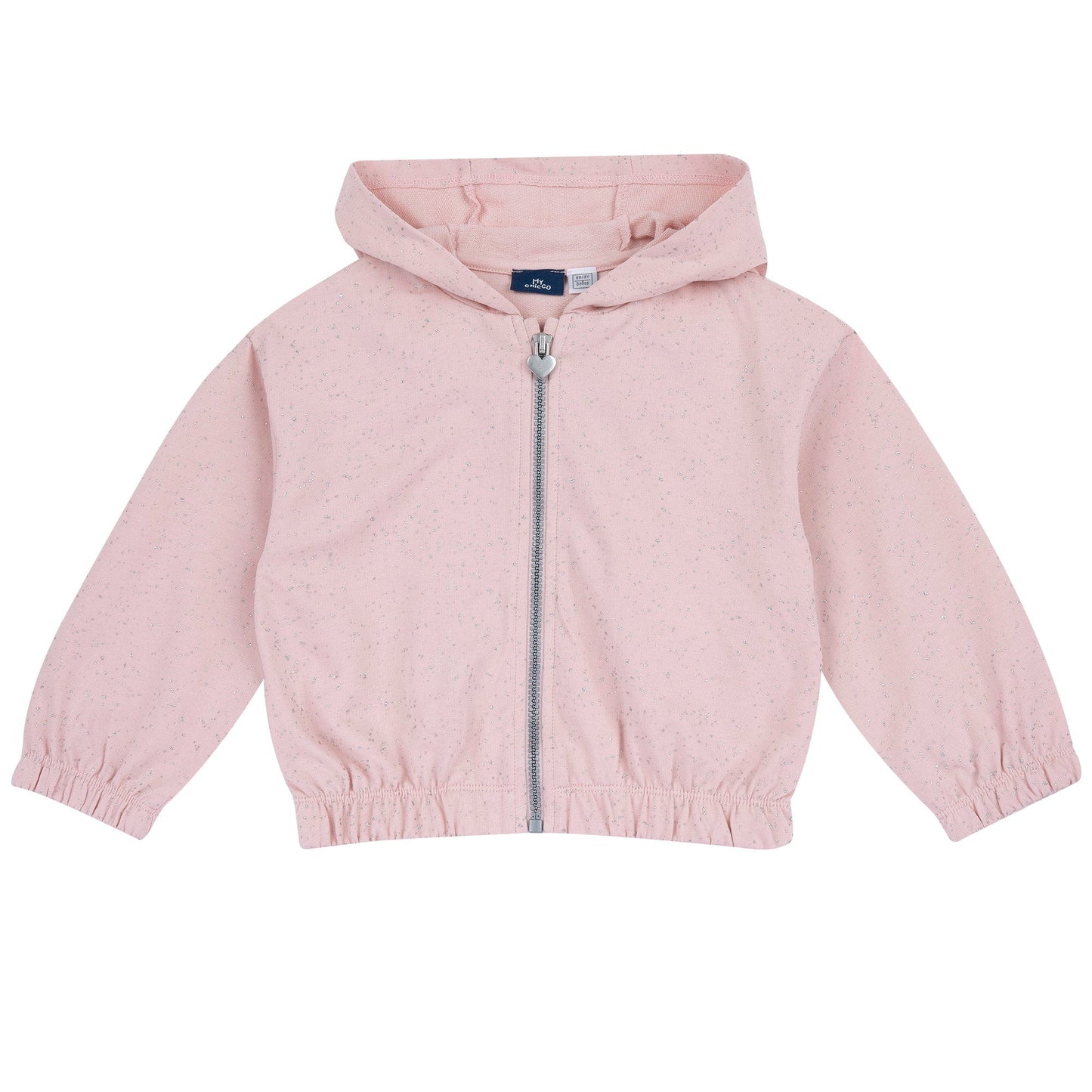 Felpa zippata con cappuccio rosa bambina