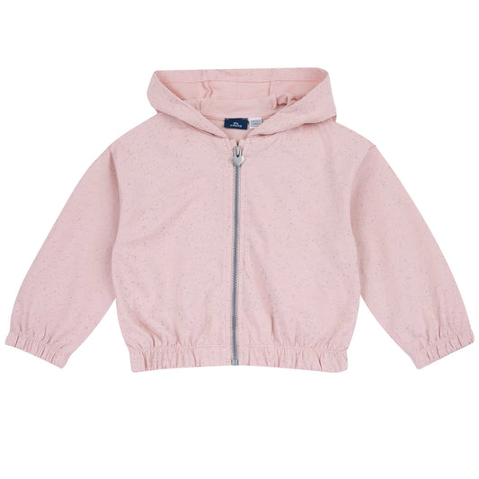 Felpa zippata con cappuccio rosa bambina