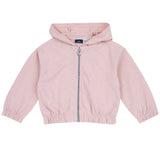 Felpa zippata con cappuccio rosa bambina