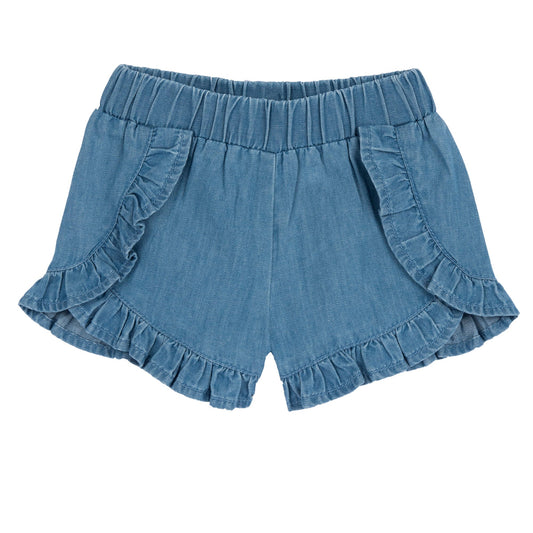 Pantaloni corti in chambray bambina