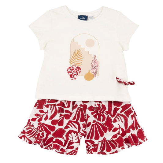 Completo maglietta con pantaloni corti stampati