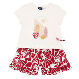 Completo maglietta con pantaloni corti stampati