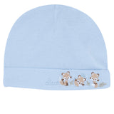 Cappello con risvolto azzurro fantasia volpi