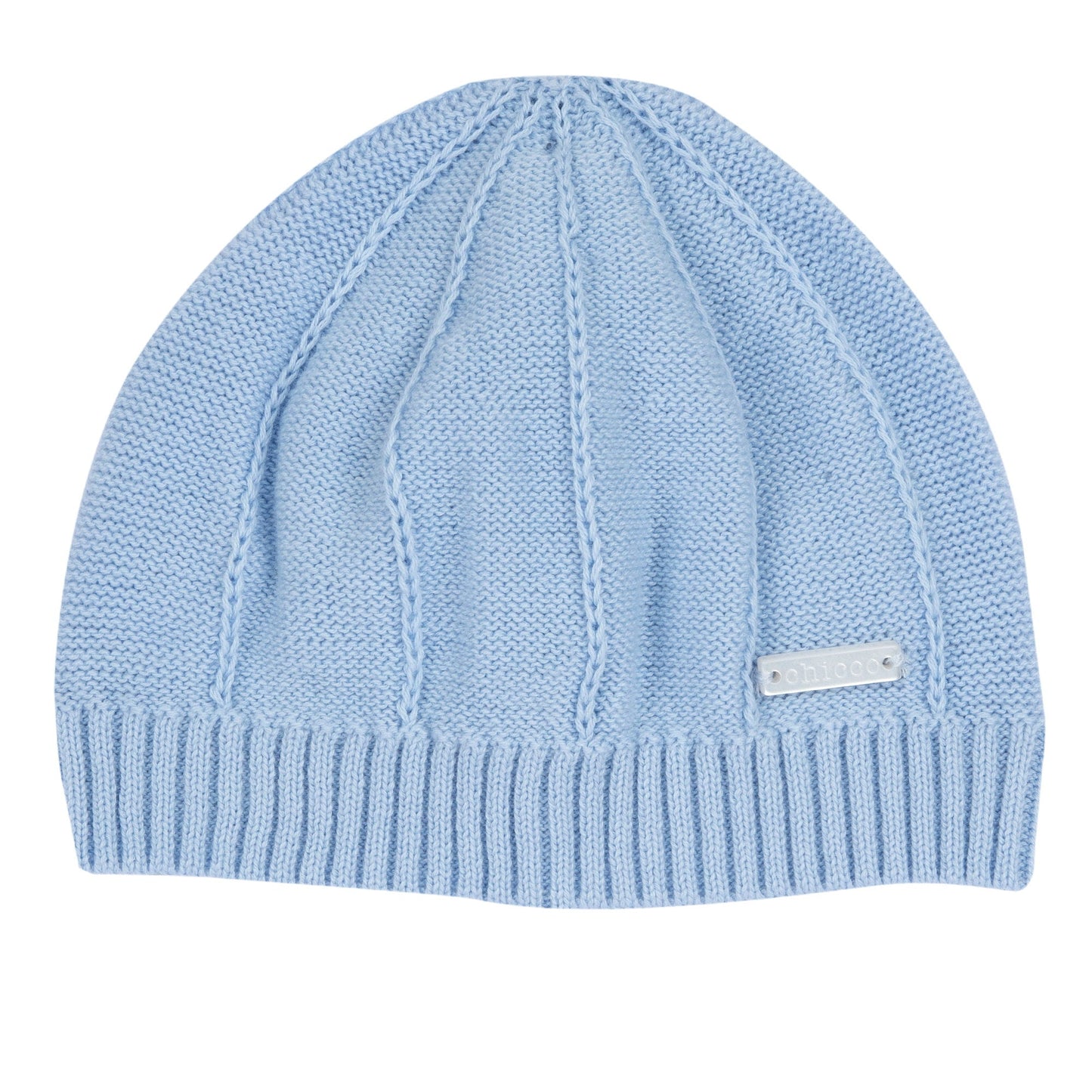 Cappello in maglia azzurro neonato