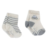 Set calzine avorio e grigio neonato