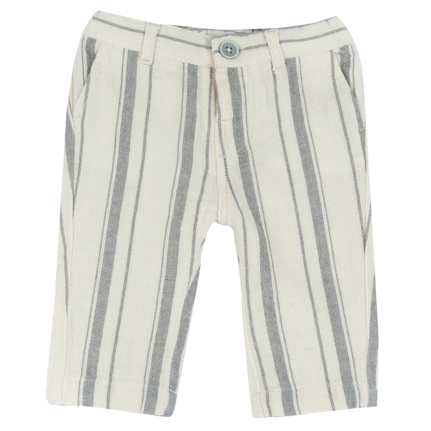 Pantalone in misto lino a righe neonato