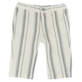 Pantalone in misto lino a righe neonato