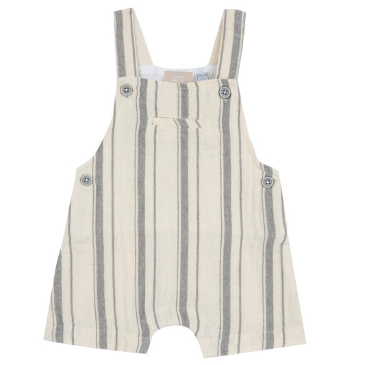 Salopette corta misto lino a righe