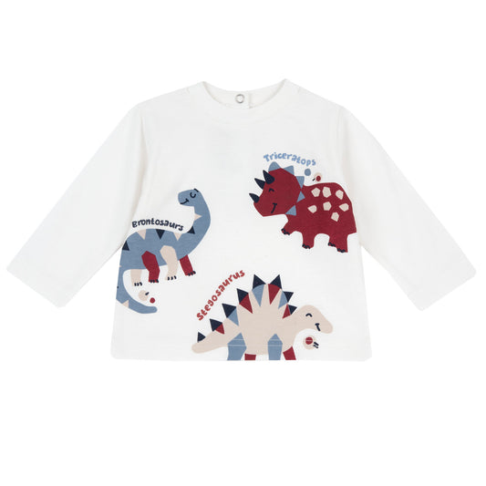 Maglietta manica lunga stampa dinosauri