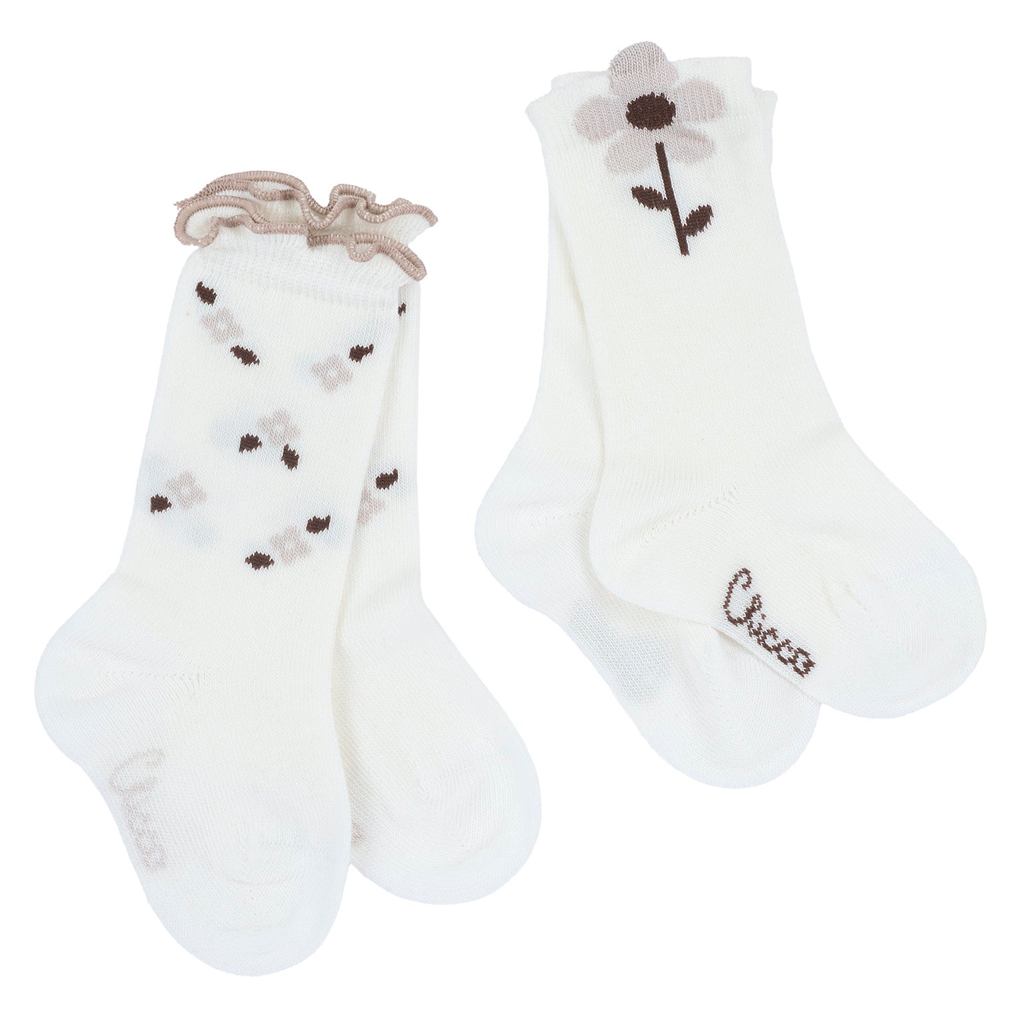 Set due paia calzini gambaletto jacquard