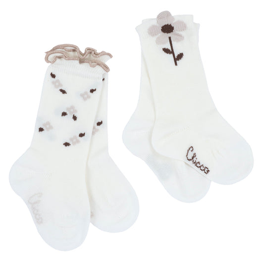 Set due paia calzini gambaletto jacquard