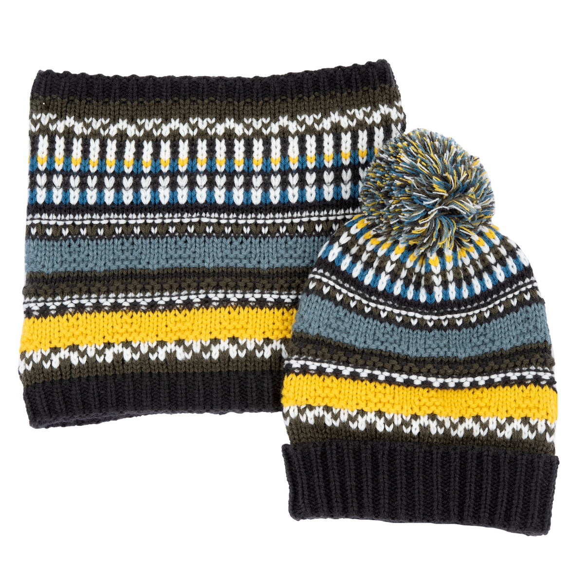 Set cappello con collo disegno jaquard