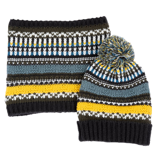 Set cappello con collo disegno jaquard
