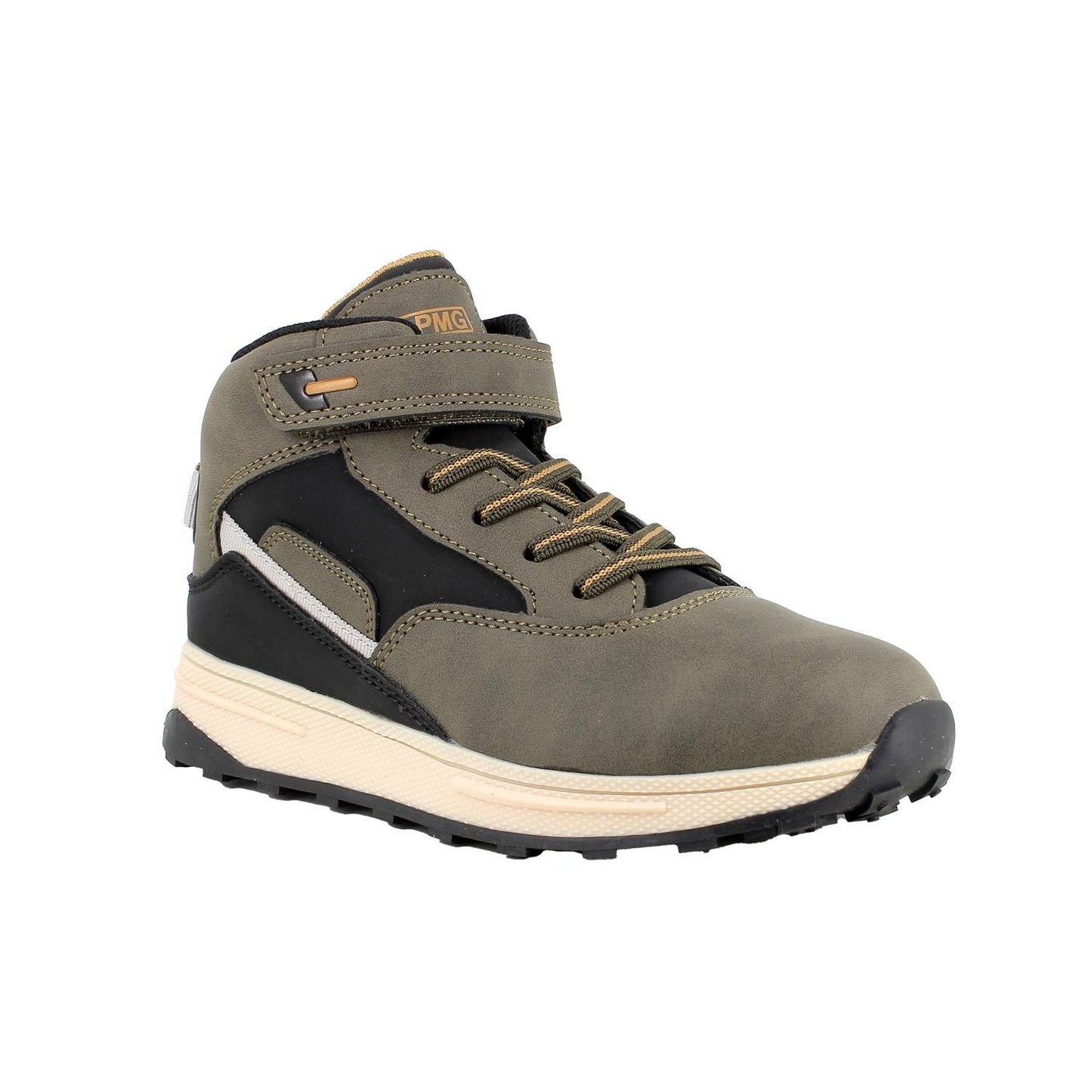 Sneakers da bambino verde con strap