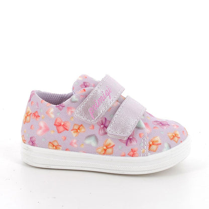 Scarpe da bambina lilla con strappi
