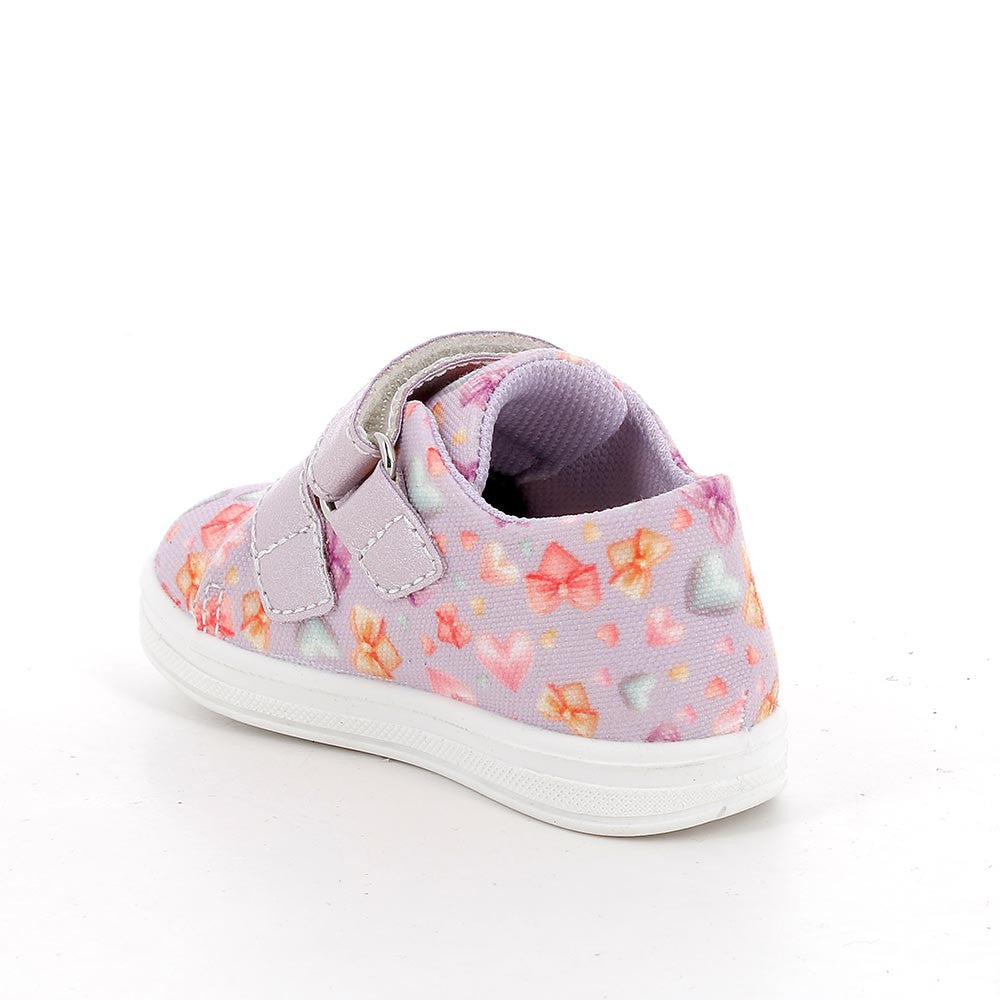 Scarpe da bambina lilla con strappi