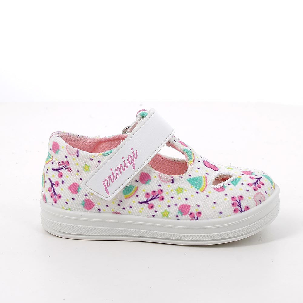 Scarpe da bambina bianco e rosa con strappi