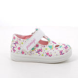 Scarpe da bambina bianco e rosa con strappi
