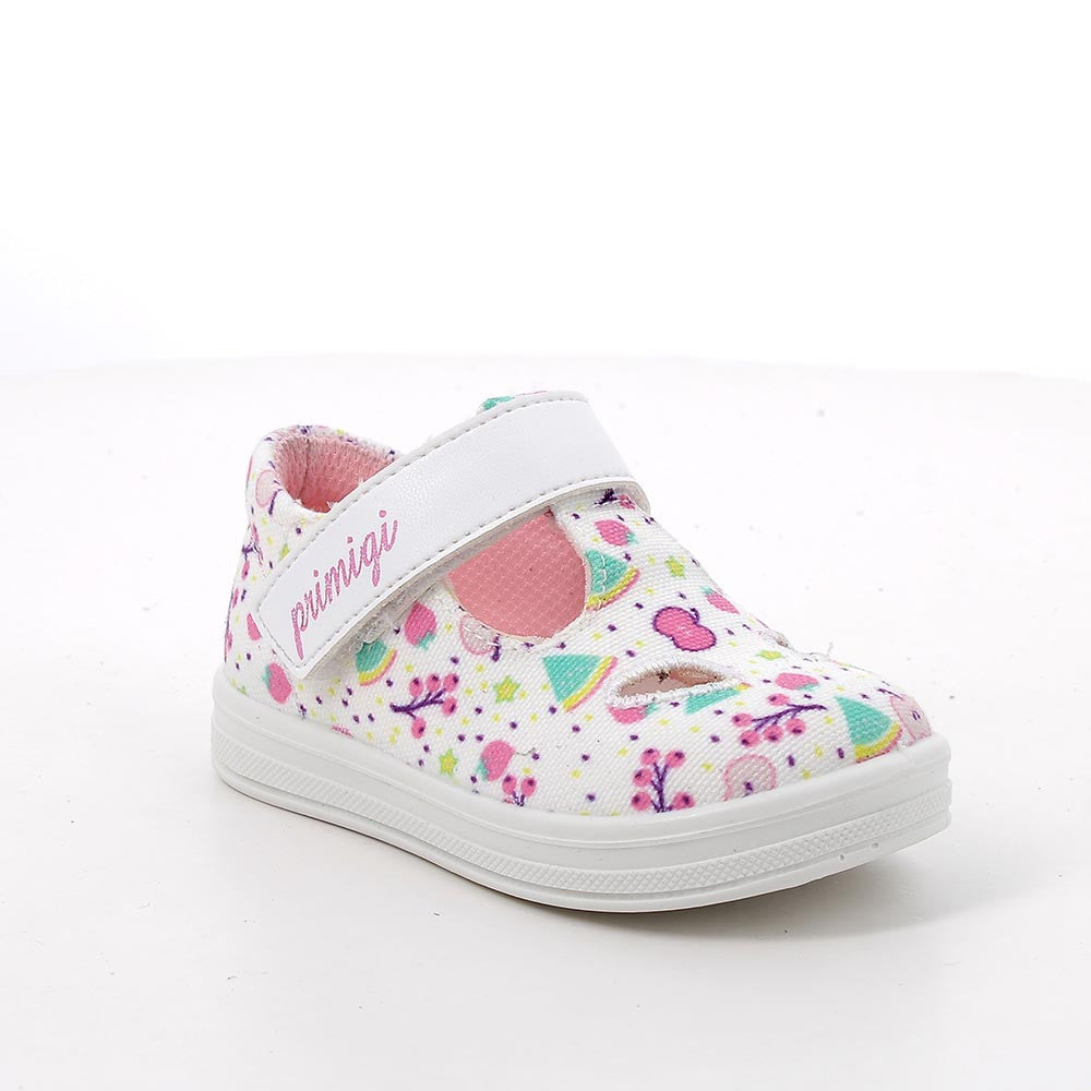 Scarpe da bambina bianco e rosa con strappi