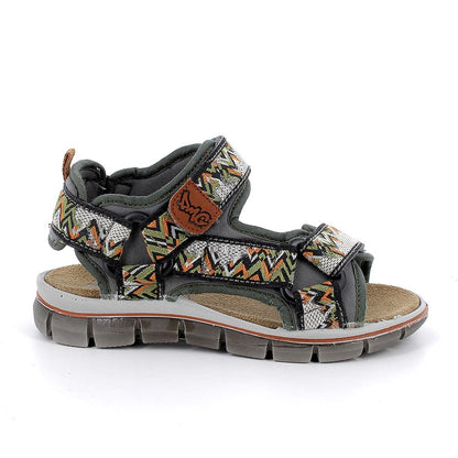 Sandali da bambino grigio-verde militare