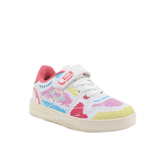 Sneakers da bambina bianco multicolor