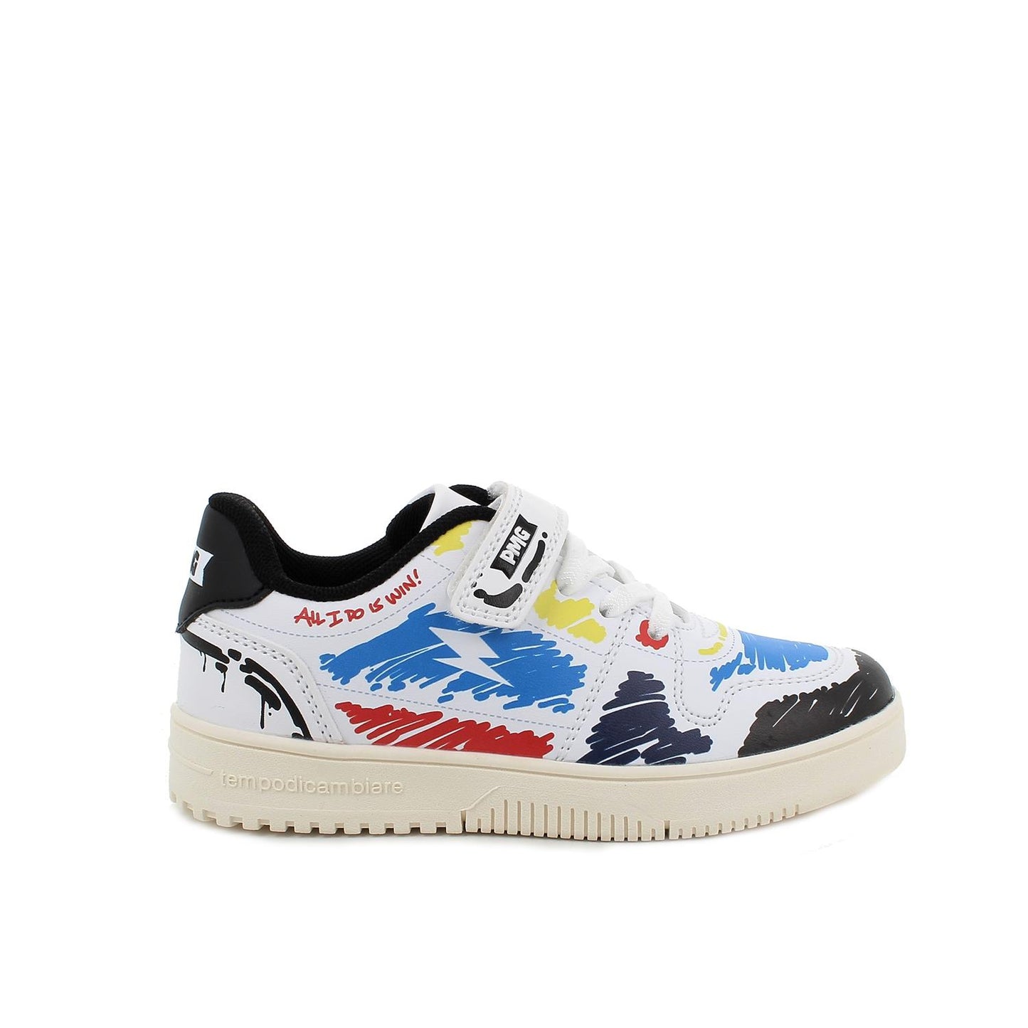Sneakers da bambino bianco-royal-nero