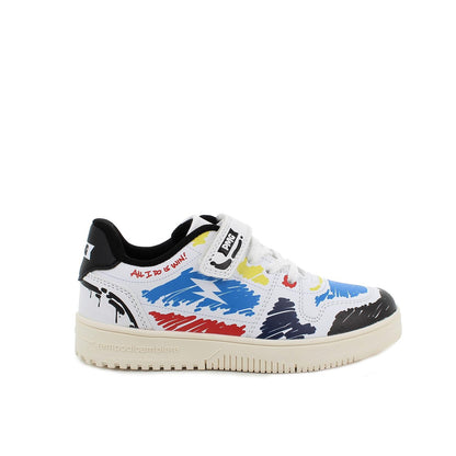 Sneakers da bambino bianco-royal-nero