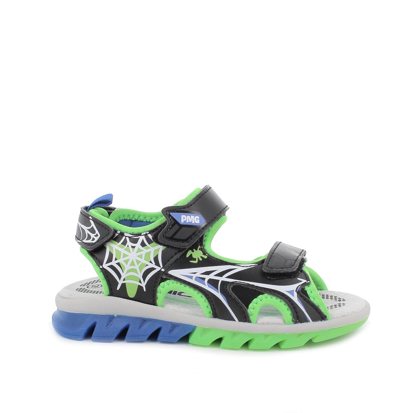 Sandali da bambino nero-verde fluo'