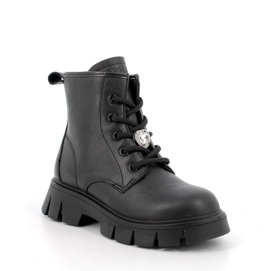 Anfibi in pelle da bambina nero