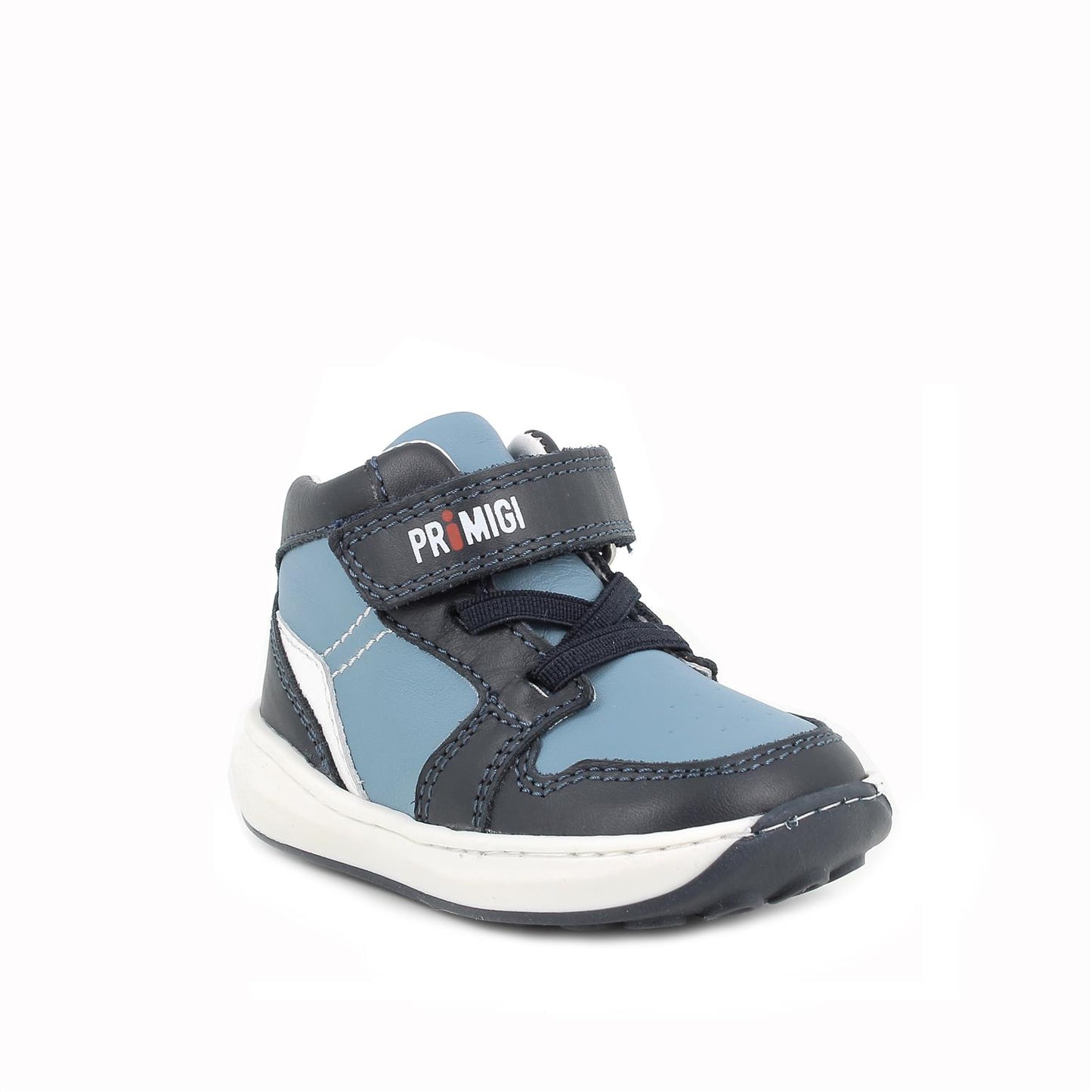 Scarpe in pelle da bambino azzurro-navy-bianco