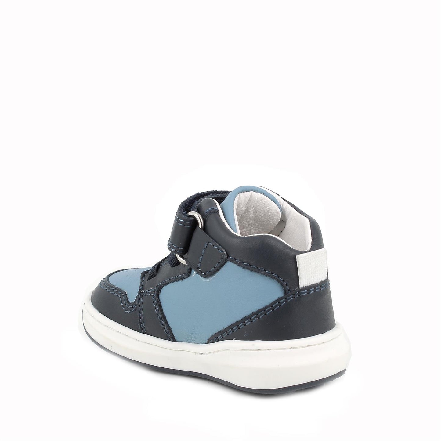 Scarpe in pelle da bambino azzurro-navy-bianco