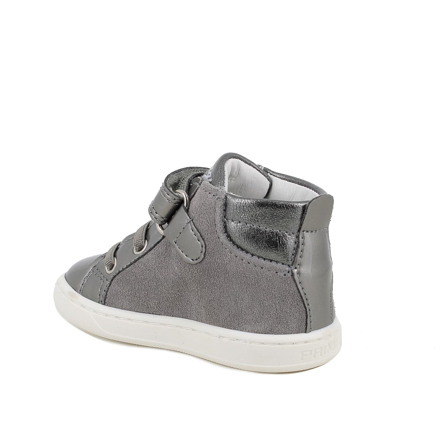 Scarpe in pelle da bambina grigio-grigio scuro