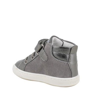 Scarpe in pelle da bambina grigio-grigio scuro
