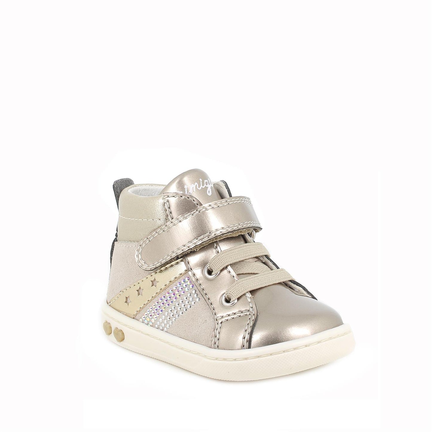 Scarpe in pelle da bambina grigio-grigio scuro
