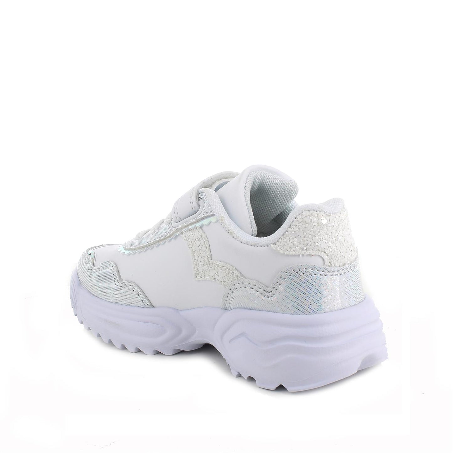 Sneakers da bambina bianco con strap