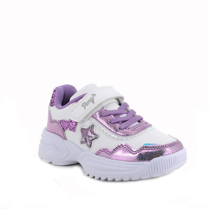 Sneakers da bambina bianco con strap