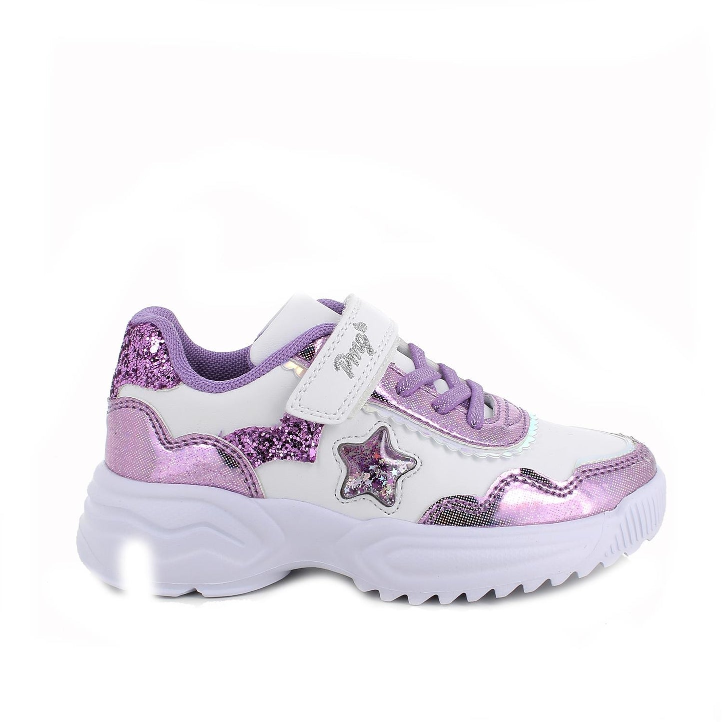 Sneakers da bambina bianco con strap