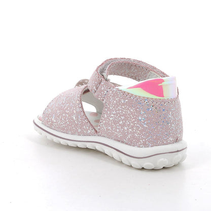 Sandali in pelle da bambina rosa glitter